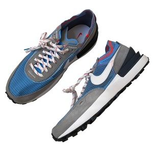 Nike Men’s 9.5 Waffle One SE Gray Red University Blue Sneakers DX3736-001 New